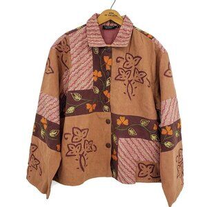 New Le Mieux Studio Jacket Overshirt Womens Medium Art to Wear Applique